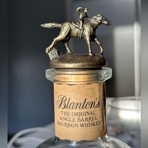 Blanton’s collector bottle with letter “S” topper. (No bourbon included :-)